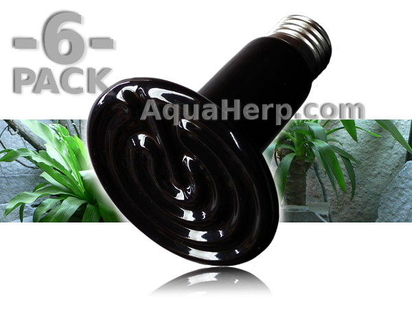 Ceramic Heat Bulb E27 Flat 60W Black / 6-PACK