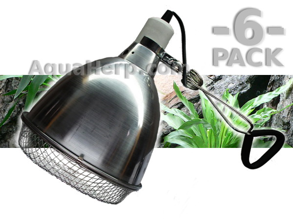 Terrarium Clamp Lamp E27 200W 8½” Deep Dome + Basket / 6-PACK