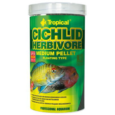 Tropical Cichlid Herbivore Medium Pellet 500ml